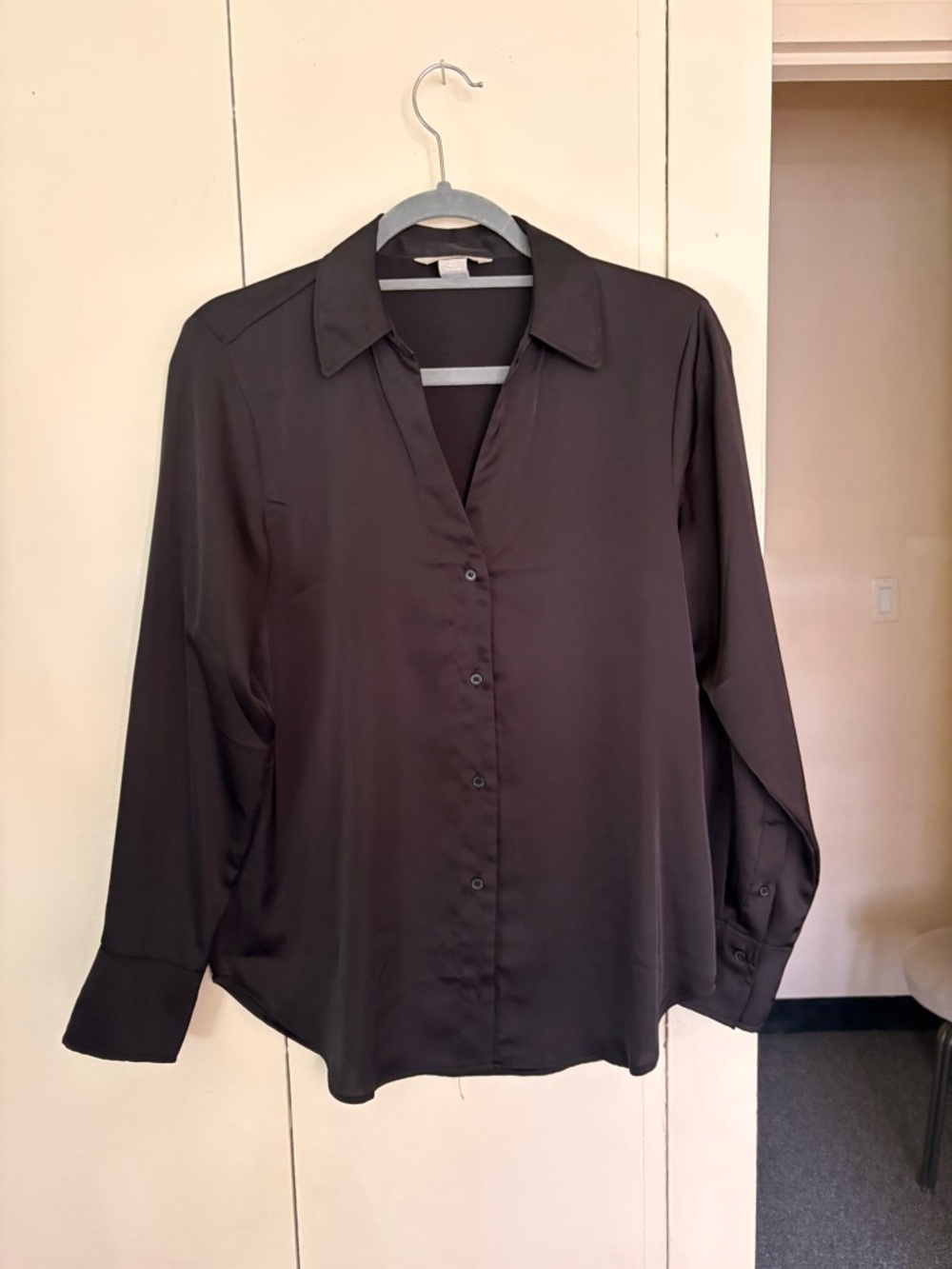 H&M Black Button-Front Women's Blouse